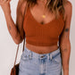 Ribbed Scoop Neck Cropped Knit Cami