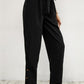 Buttoned Tie-Waist Cropped Pants