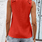 Swiss Dot Shoulder Detail V-Neck Tank