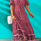 Bohemian Tassel Tie Pompom Detail Maxi Dress