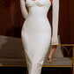 Cold-Shoulder Mesh Sleeve Slit Back Bodycon Dress