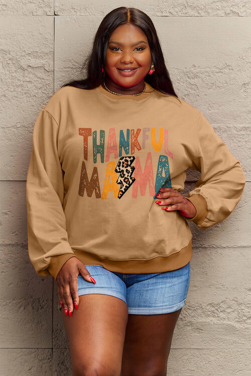 Simply Love Full Size Letter Graphic Long Sleeve Sweatshirt