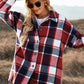 Plaid Dropped Shoulder Pocketed Shirt Jacket