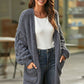 Open Front Ribbed Trim Duster Cardigan