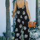 Botanical Print Spaghetti Strap Cropped Jumpsuit