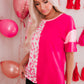Leopard Color Block Dropped Shoulder Tee