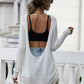 Drawstring Detail Open Back Scoop Neck Knit Top