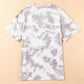 Tie-Dye Round Neck Short Sleeve Tunic Tee