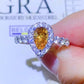 1 Carat Moissanite Contrast Teardrop Ring