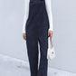 Button Detail Corduroy Overalls with Side Pockets