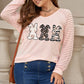 Plus Size Rabbit Graphic Long Raglan Sleeve Easter Tee