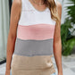 Color Block Slit Knit Tank