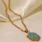 18K Gold Plated Snake Geometric Pendant Necklace
