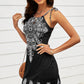 Printed Tie-Shoulder Cutout Dress