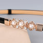 Rhinestone Flower Adjustable PU Leather Belt