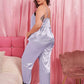 Plus Size Vertical Stripe Lace Trim Cami and Pants Pajama Set