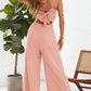 Cutout Spaghetti Strap Tie Back Wide Leg Jumpsuit