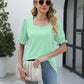 Square Neck Flounce Sleeve Top