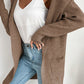 Ribbed Open Front Hooded Cardigan with Pockets