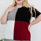 Plus Size Color Block Round Neck T-Shirt