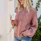 Mixed Knit Crewneck Drop Shoulder Sweater