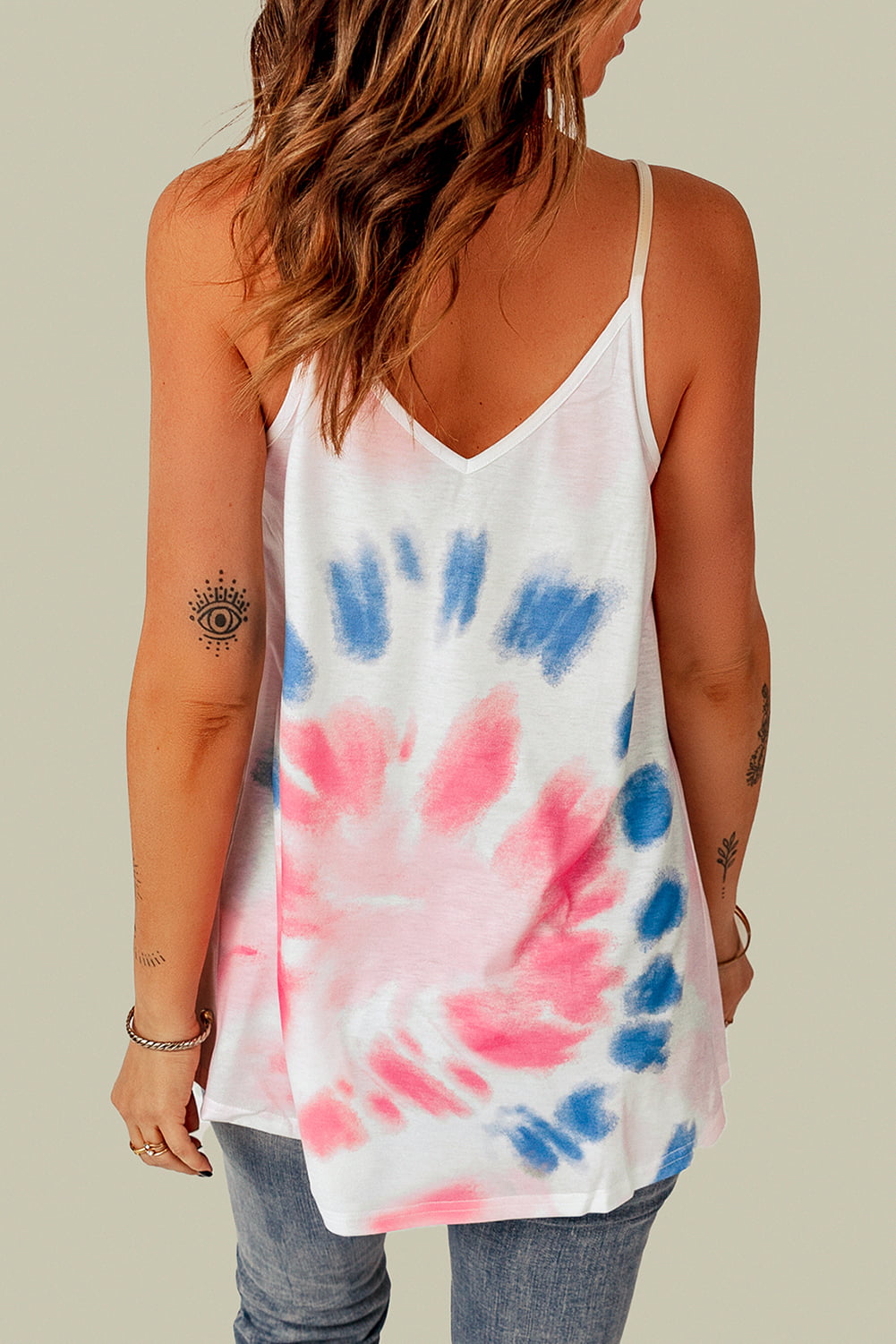 Printed Crisscross V-Neck Cami