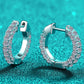 925 Sterling Silver Moissanite Huggie Earrings