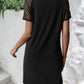 Buttoned V-Neck Raglan Sleeve Dress