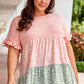 Plus Size Leopard Tiered Blouse