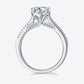 1 Carat Moissanite 925 Sterling Silver Side Stone Ring
