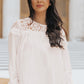 Round Neck Spliced Lace Blouse