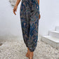 Paisley Print Smocked High-Waist Pants