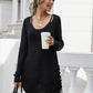 Drawstring Detail Open Back Scoop Neck Knit Top