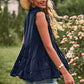 Swiss Dot Ruffle Shoulder Tiered Top