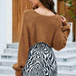 Rib-Knit Cropped Poncho