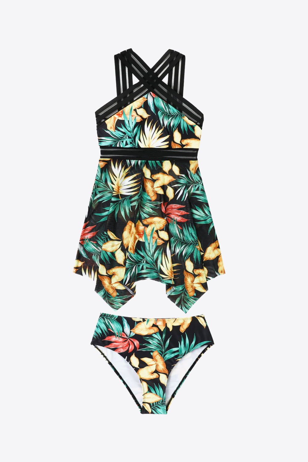 Printed Swim Dress and Bottoms Set