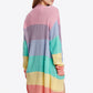 Color Block Open Front Drop Shoulder Cardigan with Pockets