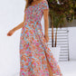 Floral Crisscross Smocked Off-Shoulder Dress