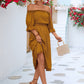 Frilled Off-Shoulder Flounce Sleeve Dress
