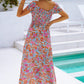Floral Crisscross Smocked Off-Shoulder Dress