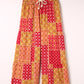Bohemian Patchwork Drawstring Wide Leg Pants