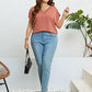 V-Neck Short Sleeve Blouse