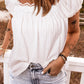 Lace Trim Tie-Back Puff Sleeve Top