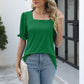 Square Neck Flounce Sleeve Top