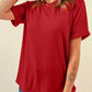 Round Neck Cuffed Short Sleeve Tee