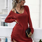 Drawstring Detail Open Back Scoop Neck Knit Top