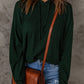Dropped Shoulder Drawstring Hooded Knit Top
