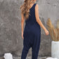 Sleeveless Pocketed Harem Jumpsuit