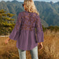Spliced Lace Buttoned Blouse
