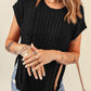 Cable-Knit Side Slit Sweater Vest